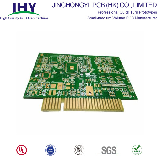 10 Layer HASL Gold Finger PCB Red Solder Circuit Board