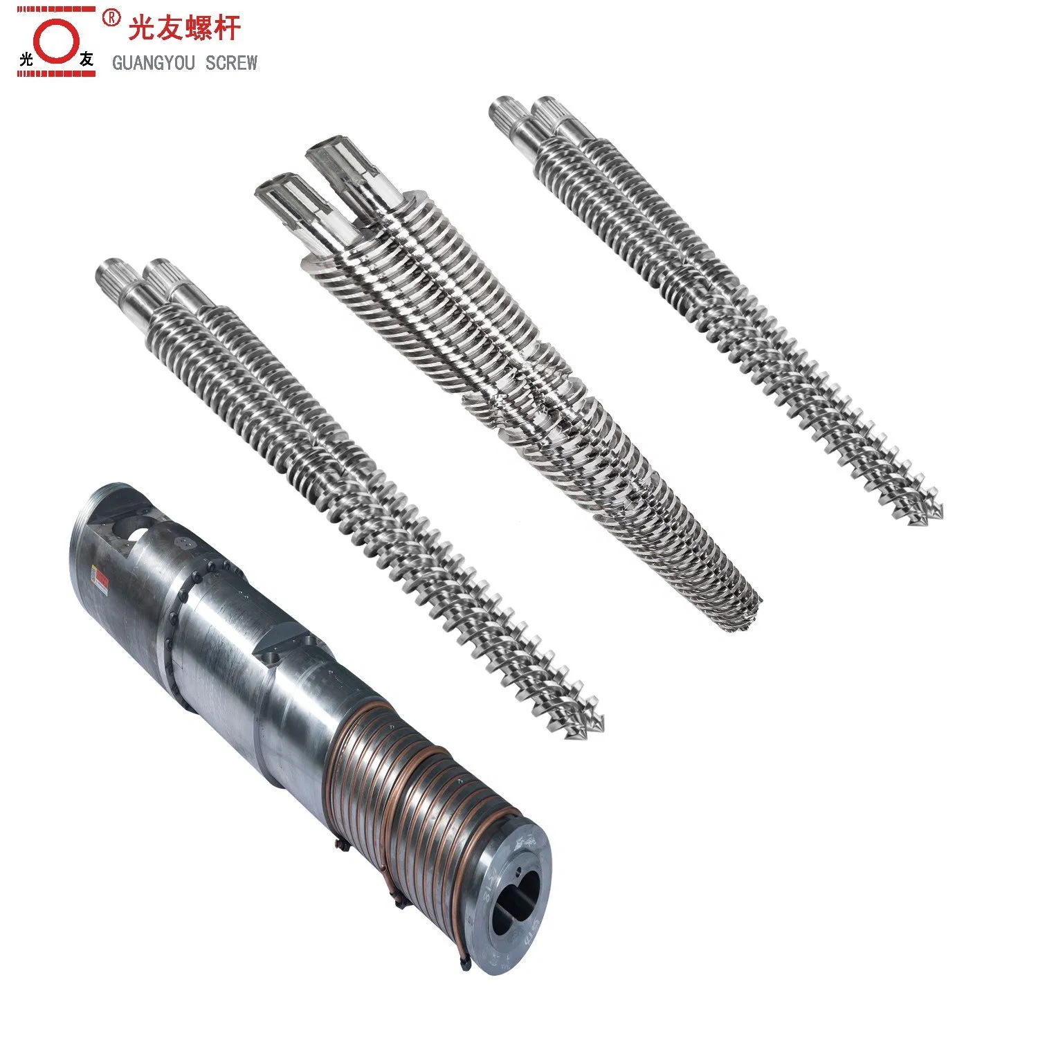 Matibay na nitrided bimetallic screw at barrel cylinder para sa plastic extrusion