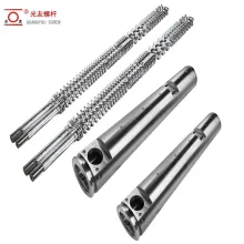 Alloy precision-machined high-speed PVC kahanay twin screw at bariles plastic extruder