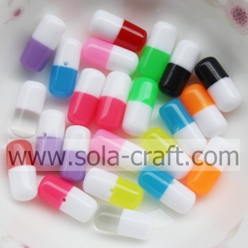 6*12 MM Half Hole Capsule Shape Loose Resin Beads