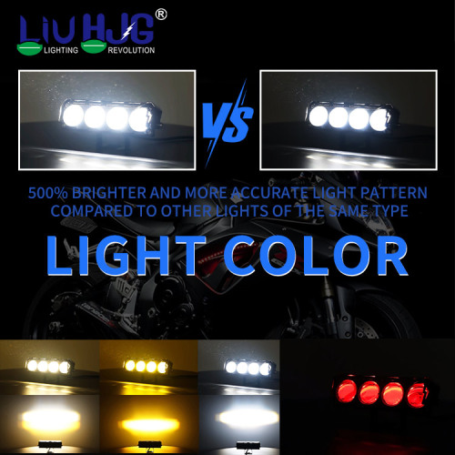 HJG White Amber LED Fog Light Motorcycle Spotlight