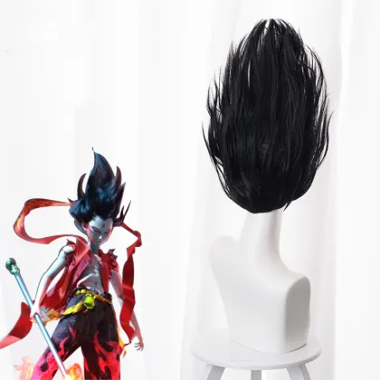Ne Zha Grown-up Black Cosplay Wig for Men - Chinese Anime Movie Ne Zha 2 Accessory
