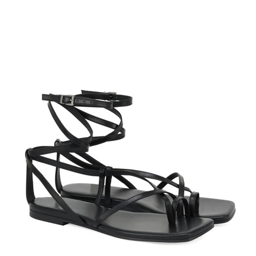 Stylish Open-Toe Thin Strap Flats