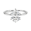 Elegk 18K အဖြူရောင်ရွှေရောင်ဘဲဥပုံ cut ကိုလက်စွပ်