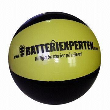 4ft New Advertising Inflatable Beach Ball, Glossy Vinyl, 6 Panels, Multi-colored, with Valve