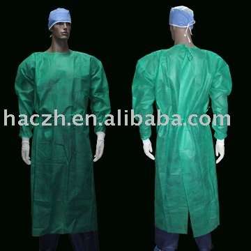 PP sterile surgical gown knit cuff ties-on waist