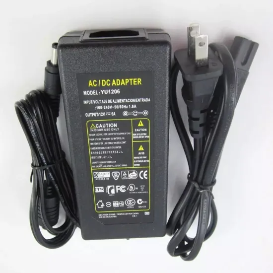 12V 5A Max 60W Power Supply Transformer for LED Strip Lights - SMD 5050/3528 Compatibility