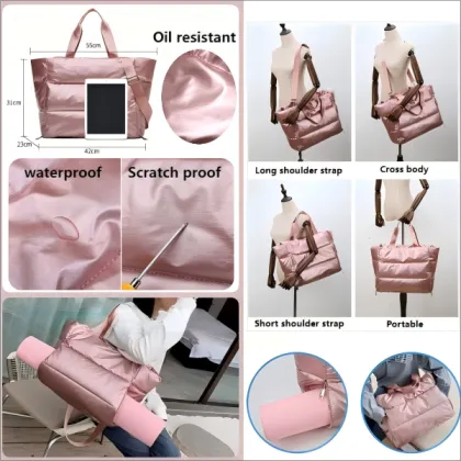 Custom Quilted Puffer Tote Bag
