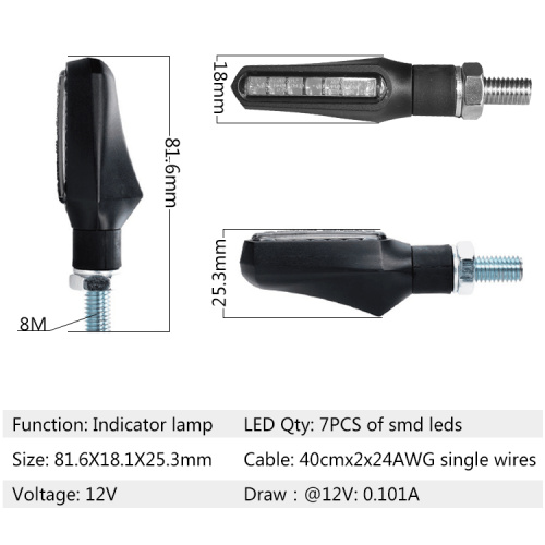 નવું આગમન મોટરસાયકલ લાઇટિંગ સિસ્ટમ એમ્બર રેડ ટર્ન સિગ્નલ એલઇડી લાઇટ સૂચક પ્રકાશ
