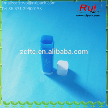 5g square light blue lip balm tube, PP lip balm tube, plastic lip cream tube/container