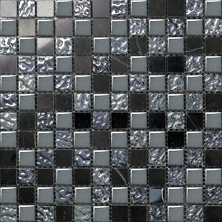 Competitive Price Black Glossy And Bumpy Mosaic