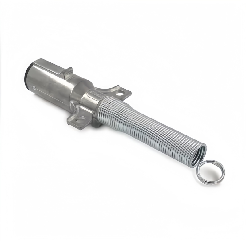 High-Quality 7 Way Trailer Connector Coil Seat 7 Pin Plug Socket Zinc Metal Socket