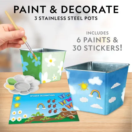 National Geographic Kids Herb Growing Kit: DIY Garden Set with Paint and Stickers
