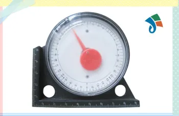 Steel base with degress scale,transparent plastic cover,degree dial, goniometer