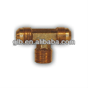 SAE 45 degree Brass Flare Fittings - Flare Tee Male Branch