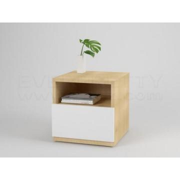 Minimalism Hostel Equipment Bedroom Wooden HDF Open Shelves Bedside Table