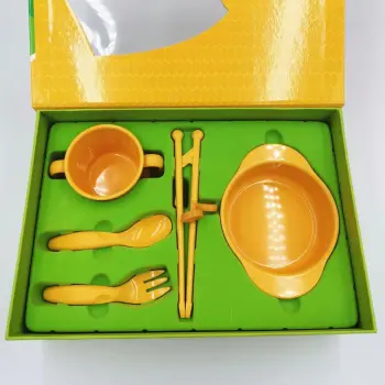 Heat Resistant Corn-based Frosted Handles Bio Tableware Set