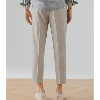 Men's Nine-Point Velvet Trousers - Business Casual Solid Color Pants