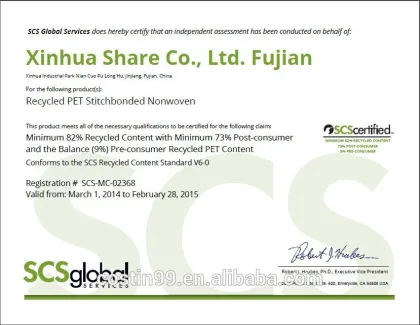 recycled polyester nonwoven waterproof building material