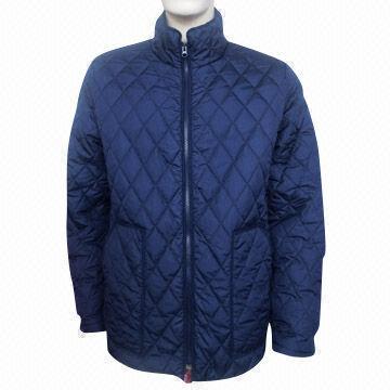 Blue/black men's padding jacket, 210T high density lining