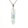 Crystal gravel hexagonal column Augen pendant Amethyst Pendant women's Fashion Pendant Necklace