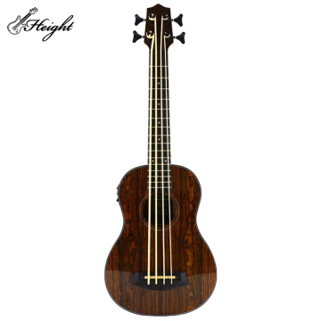 Ukulele de caoba Ubass con sintonizadores negros, diapasón de hueso de buey, portero dorado y timbre de uñas para actuaciones de conciertos