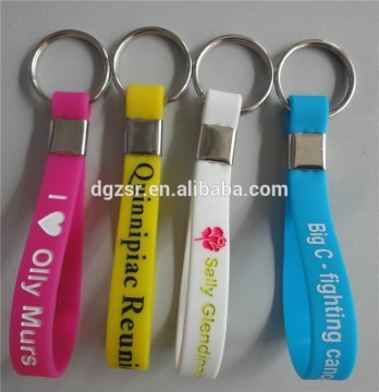 Fashion silicone keychain key ring with customized logo