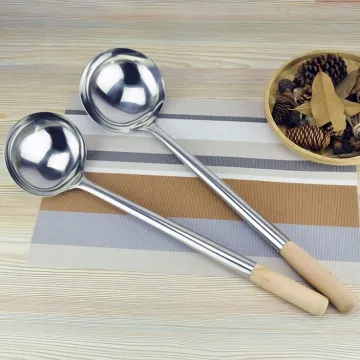 Stainless Steel Soup Ladle With Wood Handle