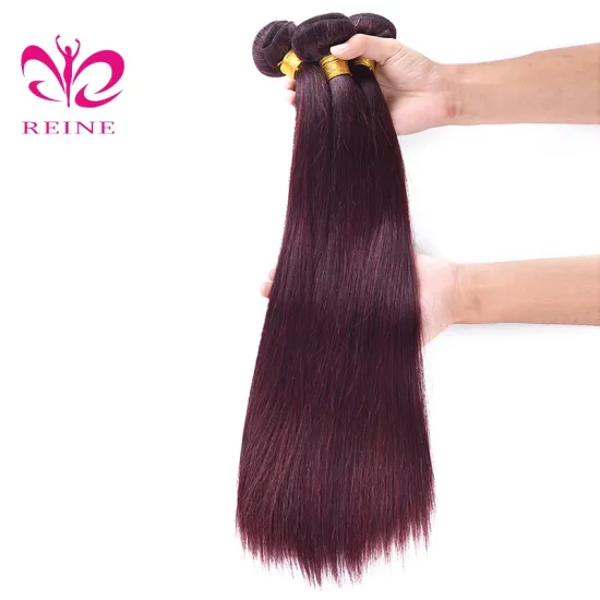 Wholesale Beautiful Color 99j Silky Straight Hair Weave Brazilian Processed Virgin Hair