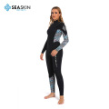 Wanita Seaskin 4/3mm Wetsuit Dada Dada Ritsleting