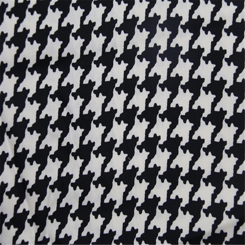 Printed cotton satin with thousand bird pattern