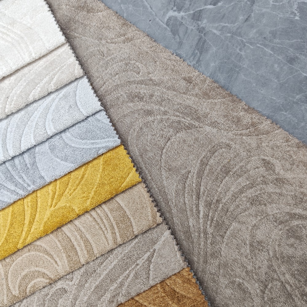 Soft 300G Embossed Velvet Upholstery Fabric for Sofa