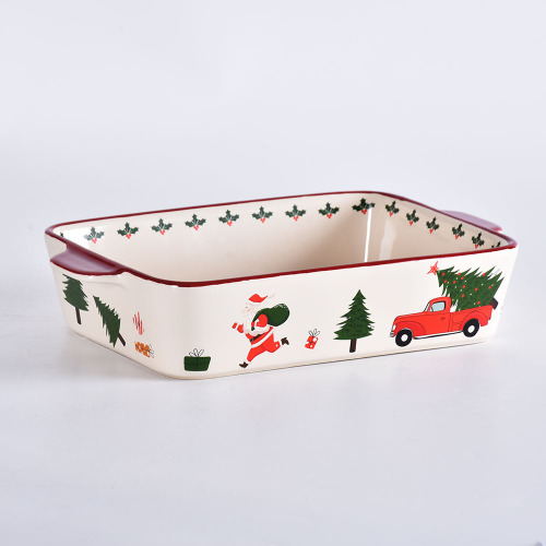 Christmas Wholesale 3 piece Ceramic Baking tray Bakeware