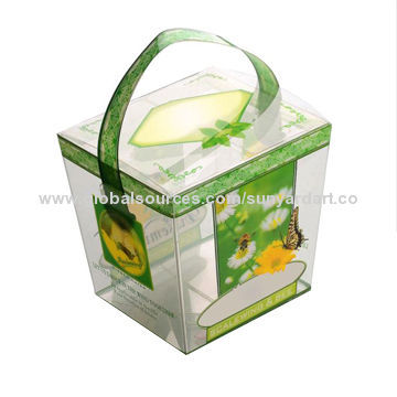 Clear plastic box, soft crease, printing in offset printing