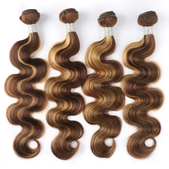 Piano color P4/27#  Body Wave 100% Virgin Human Hair, Wholsale 10a Grade Malaysian Hair Bundles