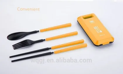 Portable Outdoor Tableware Set Folding Dinner Spoon Fork Chopsticks Tableware Set