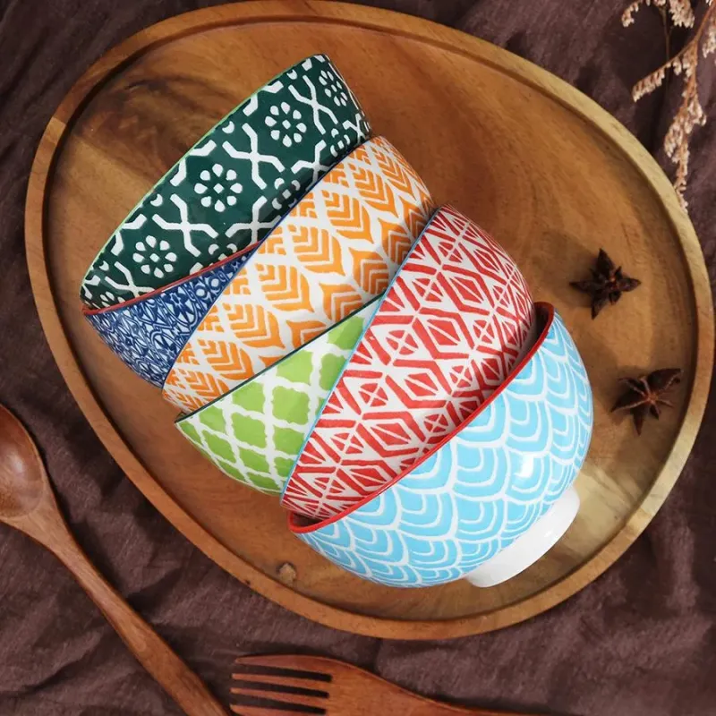 Eco-Friendly Healthy 4.5" Food Rice Bowl with Two-Side Pad Printing Decal