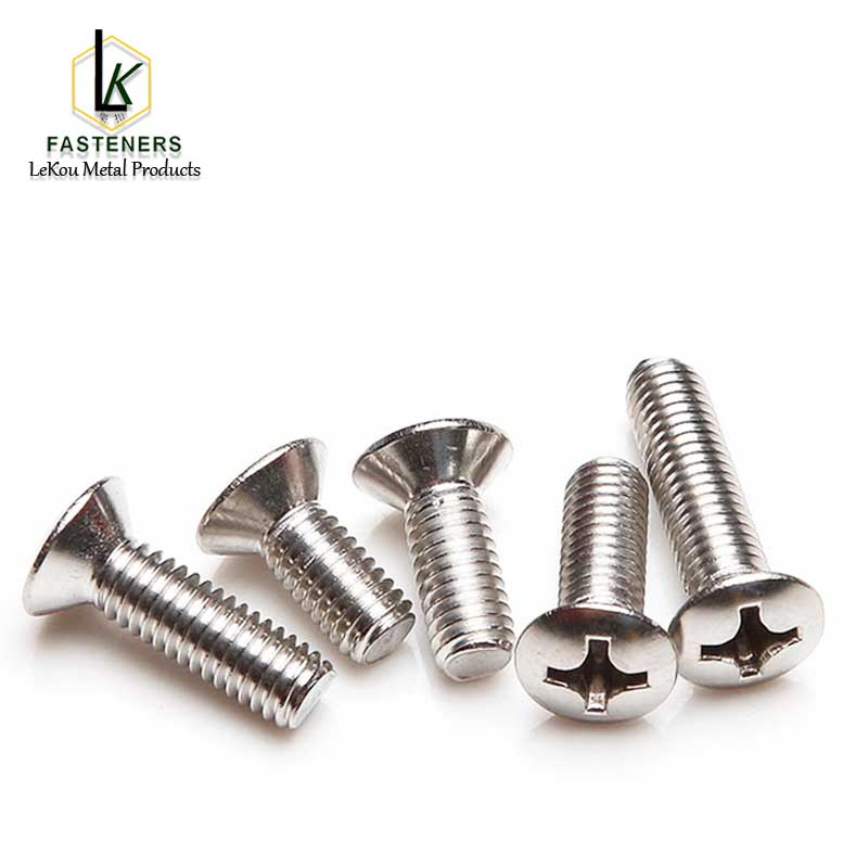 Stainless Steel Raised Countersunk Head Screws with Cross Recess