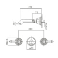 Double lever basin mixer for concealed installation