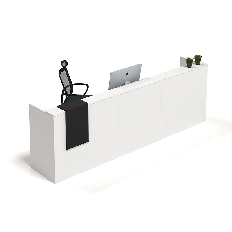 L shape front reception desk