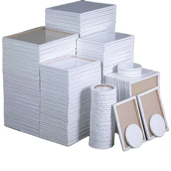 Cotton Oil Painting Frame White Canvas Set for Watercolor and Acrylic DIY Round Canvases