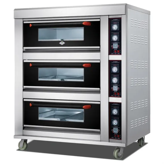 Bread Bakery Equipment 3 Deck 6 Trays Electric Baking Oven Gas Type Cake Cookies Baker Machine on Sale