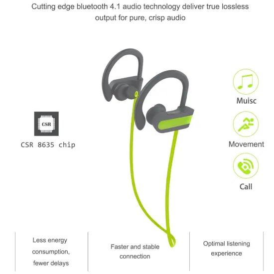 noise cancelling Bluetooth headphones wireless HD stereo sport headset for running gym workout with OEM/ODM Shenzhen