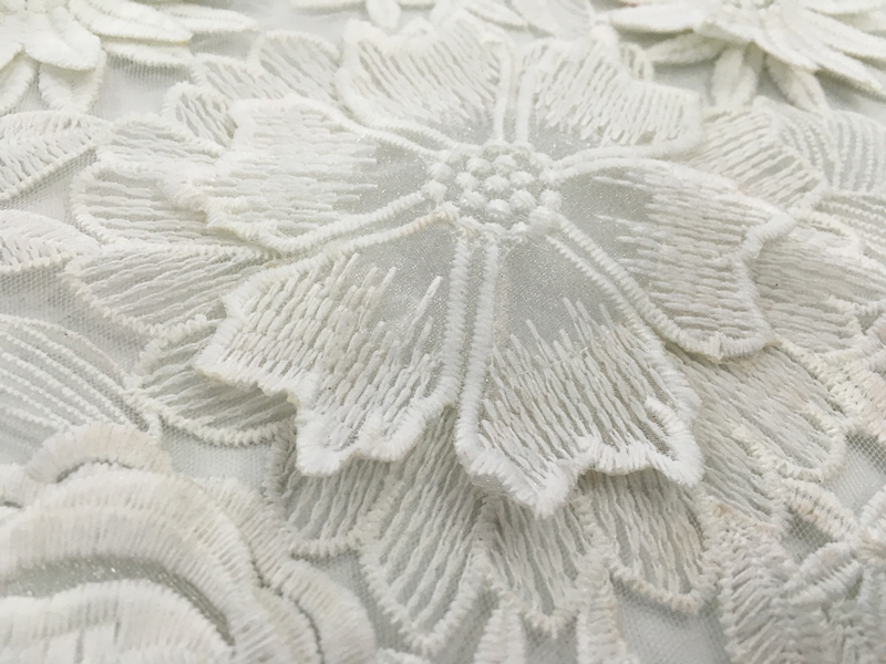 3D Handmade Flower Embroidery Fabric