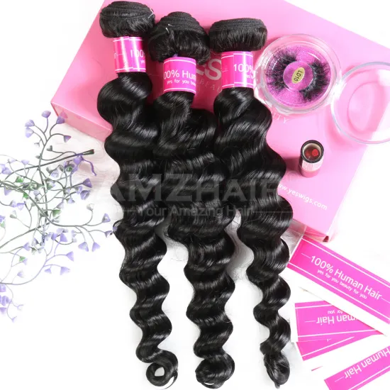 Raw Cambodian Cuticle Aligned Virgin Hair Deep Loose Wave Bundle Double Drawn Unprocessed Human Hair Extension Vendors Wholesale