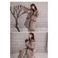 women's autumn and winter quilted three layers pajamas