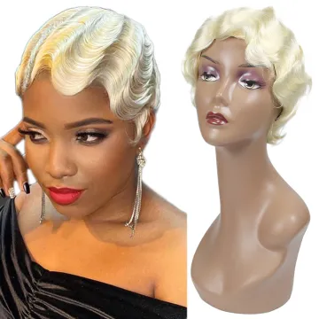 New style 100 human brazilian short hair wigs for black women,human hair wigs short retro hair wigs, machine made human hair wig