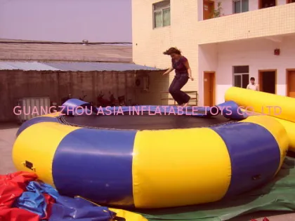 Pvc Tarpaulin Inflatable Water Trampoline Placed In Beach Park, Swimming Park, Hotels
