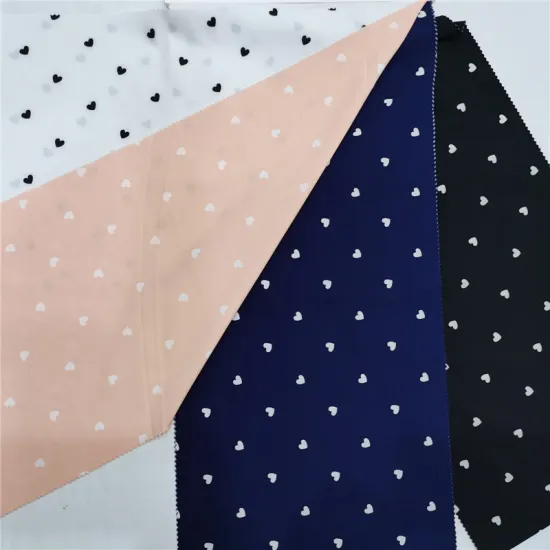 Four Way Spandex Polyester With Heart Print