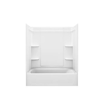60X32 Frameless Rectangular Sliding Door Bathtub and Shower Combo Kit